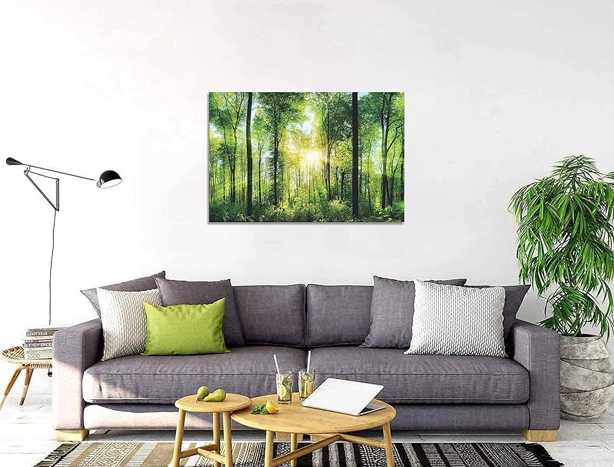 新品　ガラス　壁掛け　アートパネル ポスター　3PCSセット 自然風景　絵画 Amazon.co.jp: 森林 緑 アート パネル 太陽 絵 ポスター 壁掛け